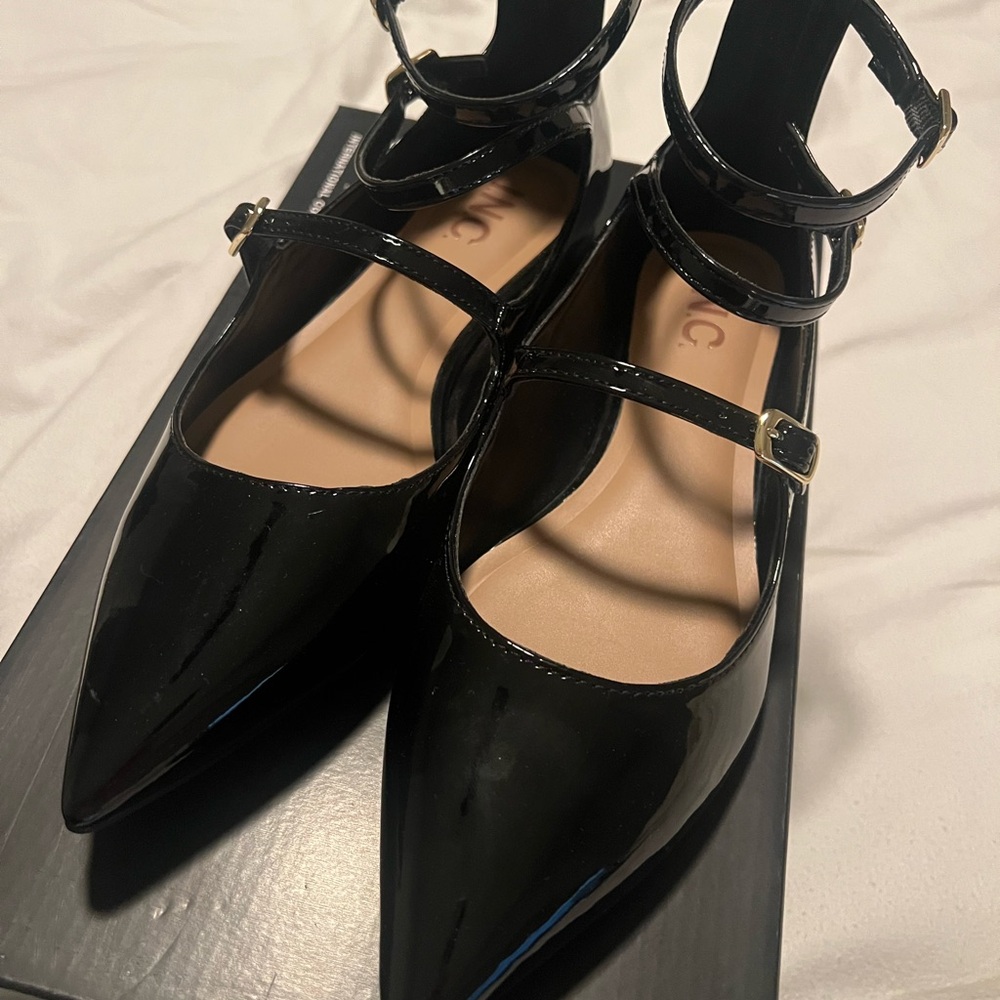 INC International Concepts Black Patent Flats